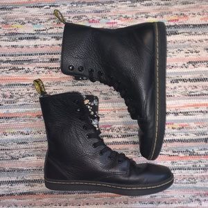 Dr. Martens floral lined combat boots